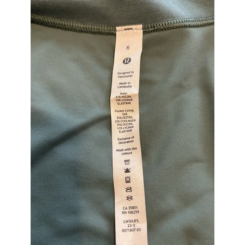 Lululemon Women's Green Full Zip Activewear Jacket Size 6 Nylon Lycra Pockets